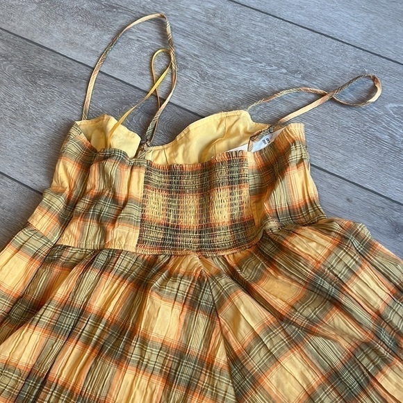Urban Outfitters Lorelei crinkle plaid lined romper nwt small - Picture 7 of 9